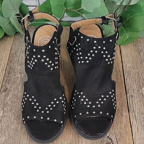 So catfish black block heel buckle sandals Size 6 - Picture 2 of 10